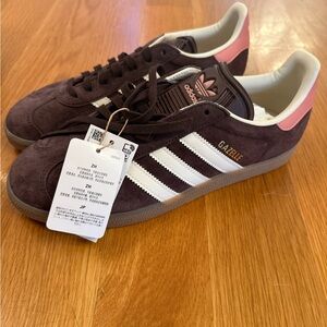 Adidas Gazelle Chocolate and Pink Shoes